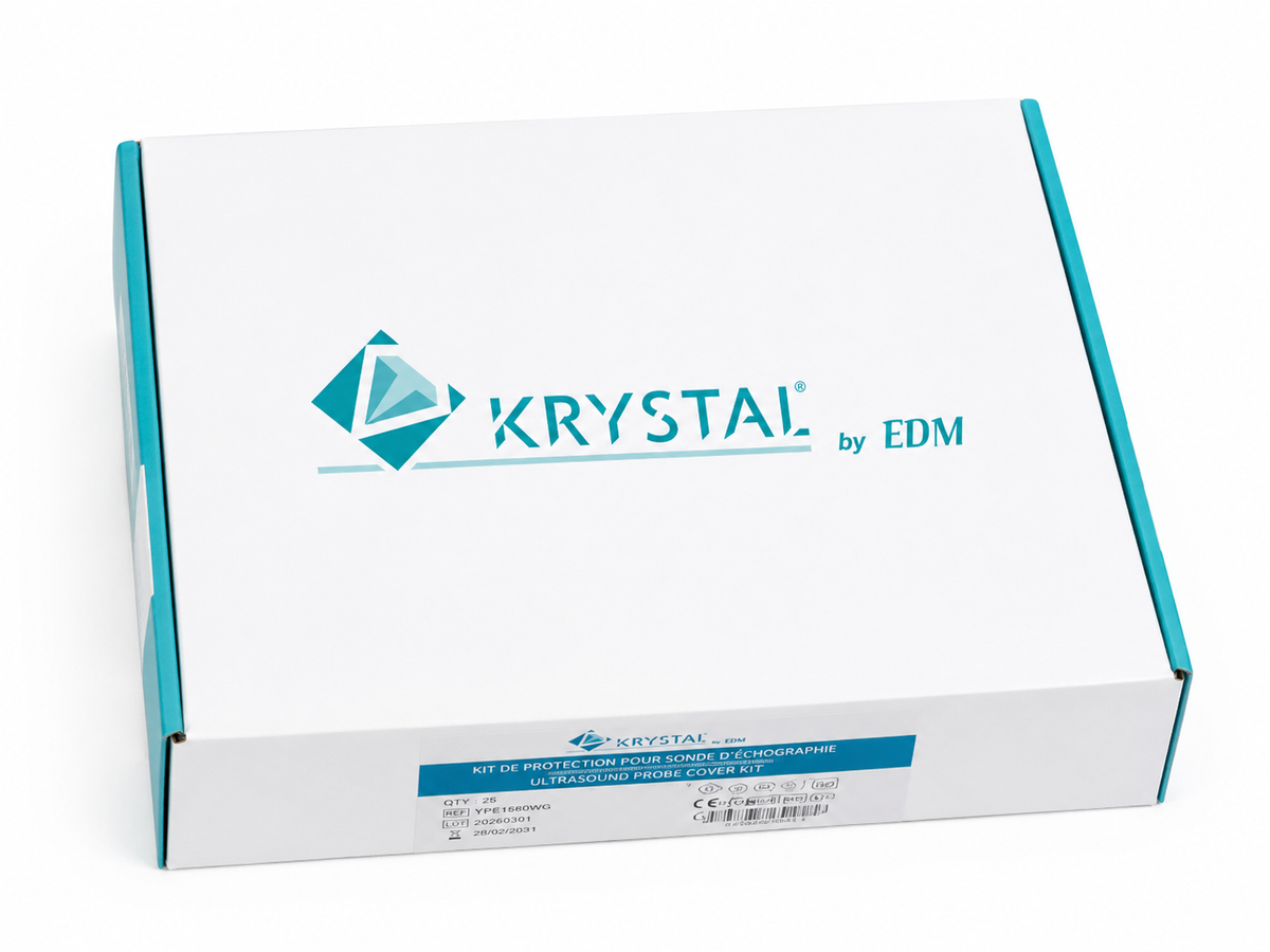 Kit de protection stérile pour sonde d’échographie KRYSTAL by EDM – 15 × 80 cm